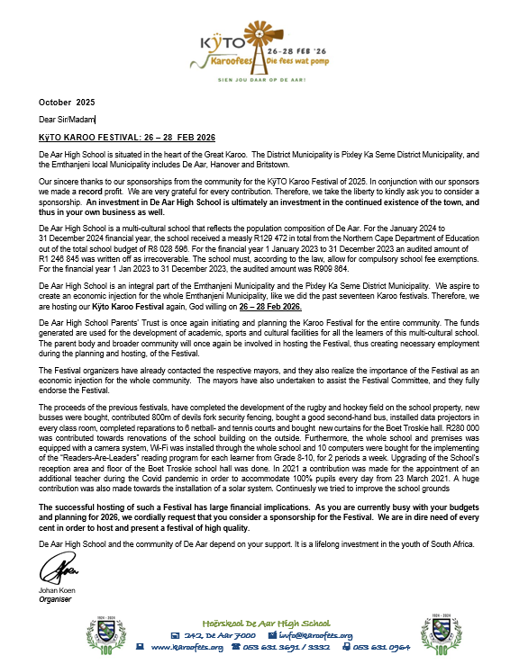 Sponsorship Letter Page 1