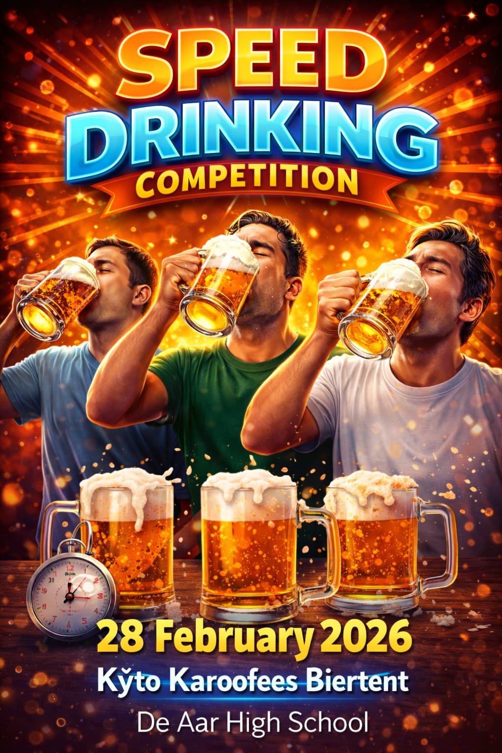Speed drinking competition